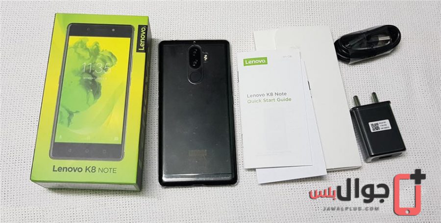 محتويات علبة موبايل Lenovo K8 Note